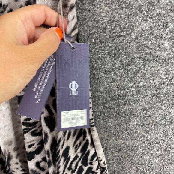 New Jennifer Lopez Blouse Women S Small Black Animal Print Sleeveless Wide Strap - Picture 5 of 11